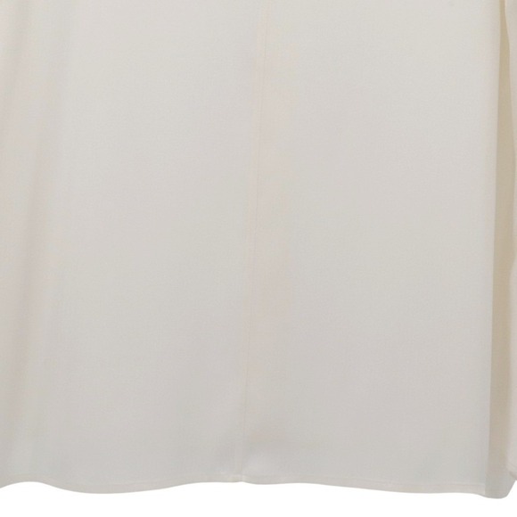 Vince Oversized Silk Tunic Blouse V Neck Long Sleeve High Low Cream Size Medium - Picture 7 of 8